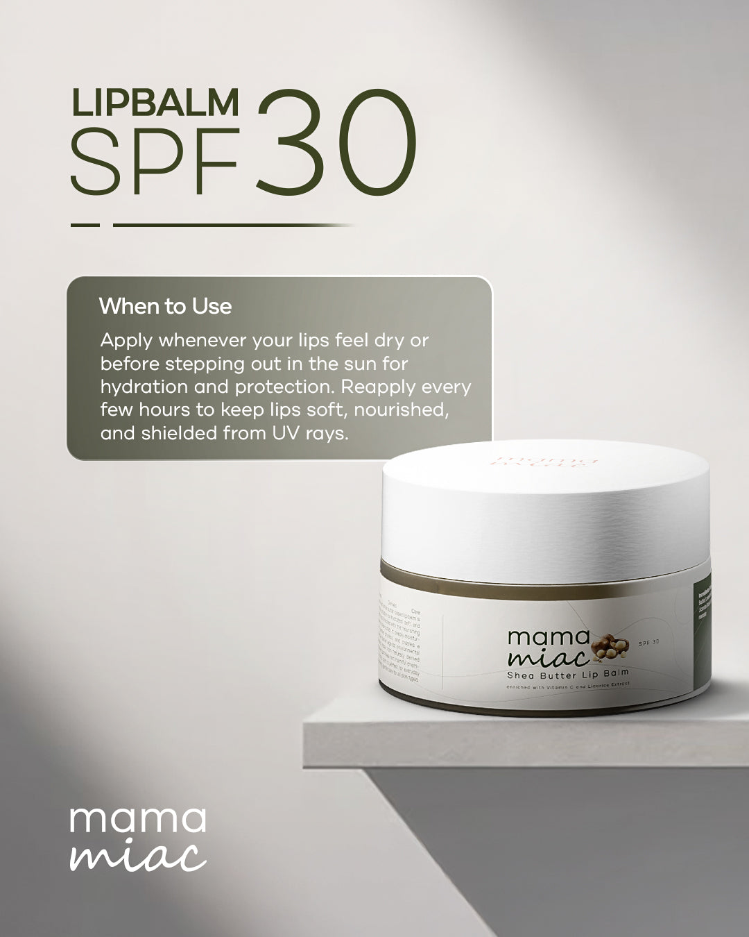 Shea Butter Brightening Lip Balm with SPF 30